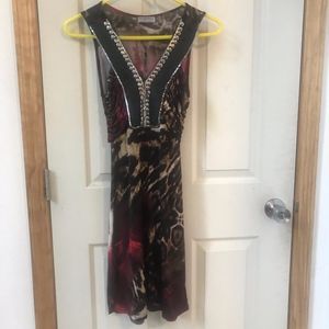 multi colored cocktail dress